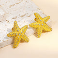 18K Gold Dubai Fashion Earring Necklace Jewelry Sets Star Stitching Design Personality Lattice Chain Made of Stainless Steel