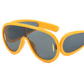 Y2K Sunglasses Fashionable Retro Trendy Blue/Black/White PC Luxury One Piece Lens Oversized Shield Personalised Top Sunglasses