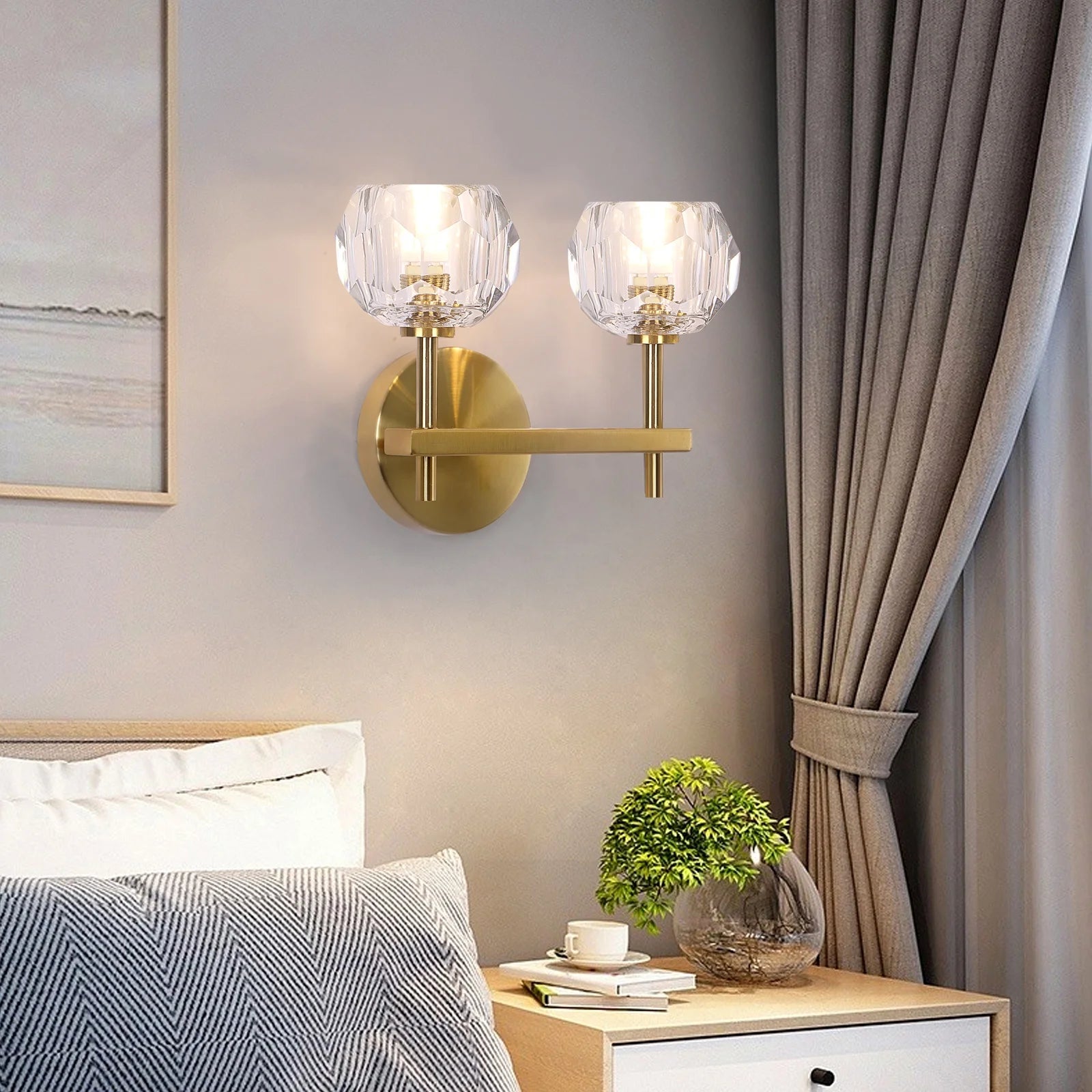 Crystal  Mounted Indoor Wall Lamp for Living Room Bedroom Home Hotel Wall Sconce