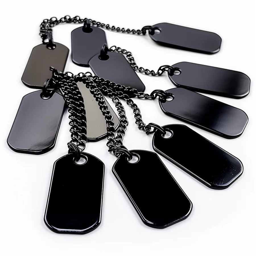 China Made Custom Aluminum Pendant Enamel Pet ID Chain Necklace Engraved Metal Blank Custom Name Stainless Steel Dog Tag