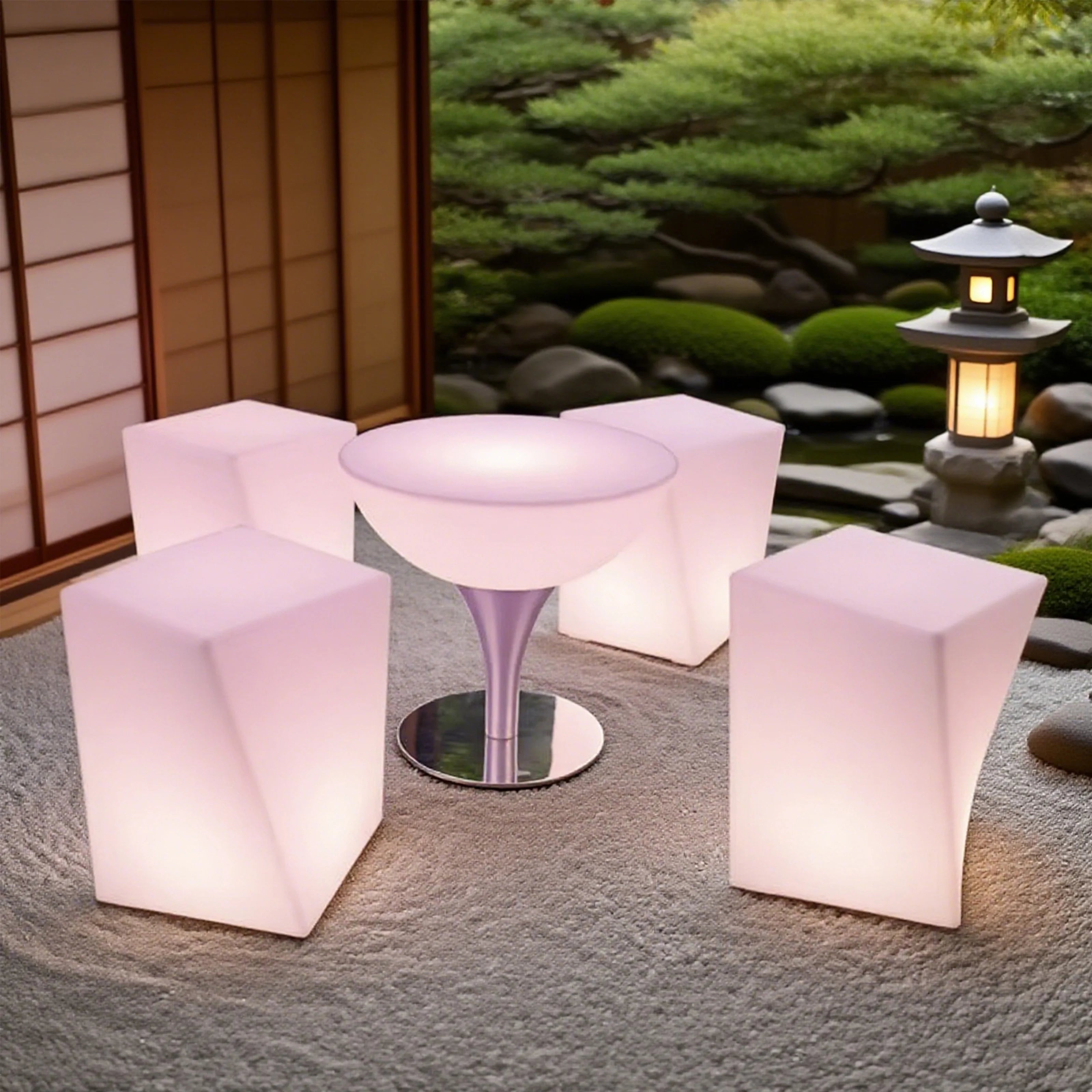 Wholesale Modern Black LED Illuminated Lounge Outdoor Nightclub Furniture Glow Bar Promotional Section Home Bar