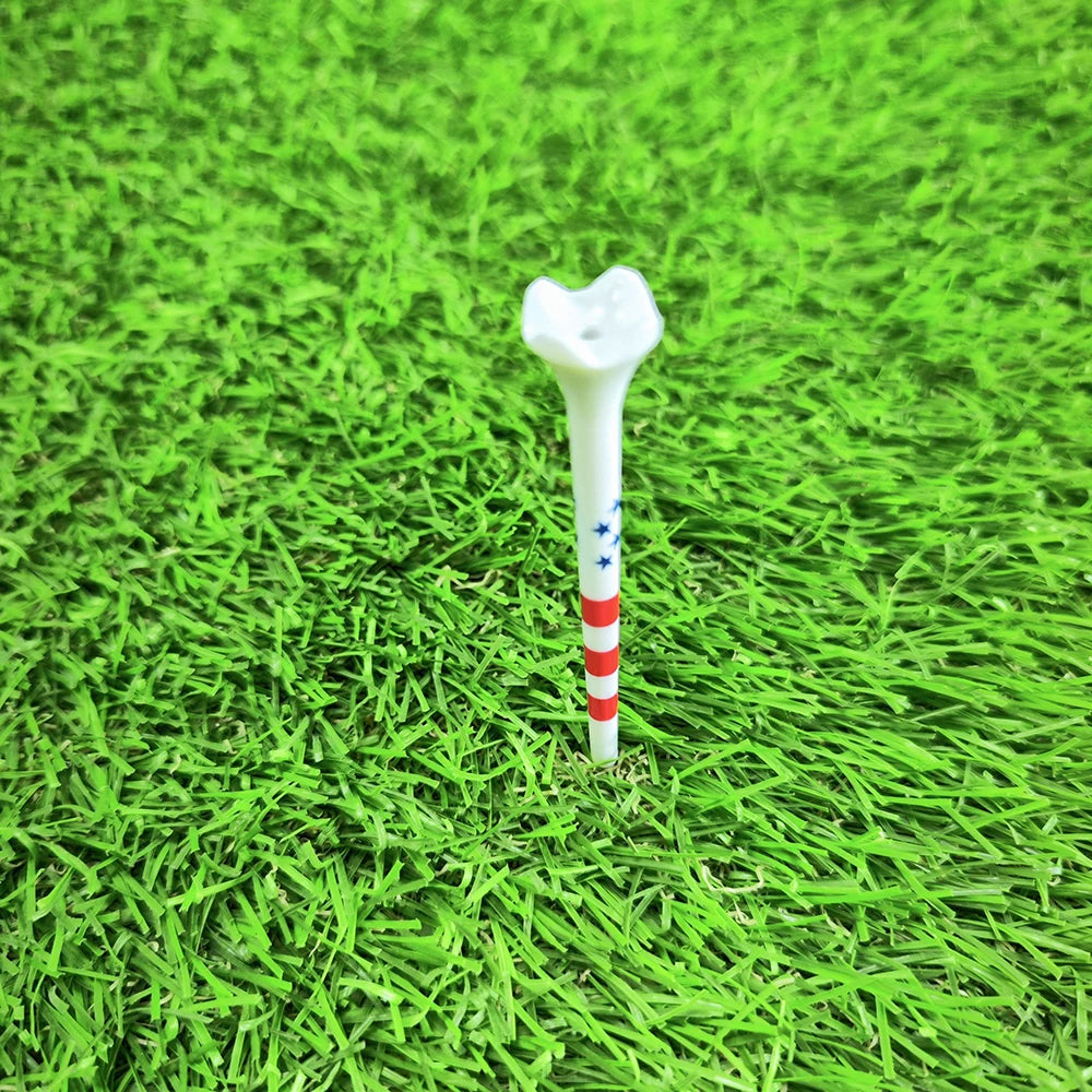 2025  Colorful  Unbreakable Custom Logo Stripes Tee Golf Accessories Supply 45/70/83mm Plastic Wood Bamboo Golf Tees