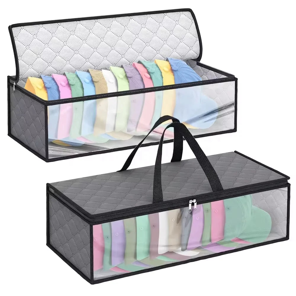 Travel Storage Case Hat Baseball Hat Caps Storage Box with Double Handle Organizer Packing Storage Bag