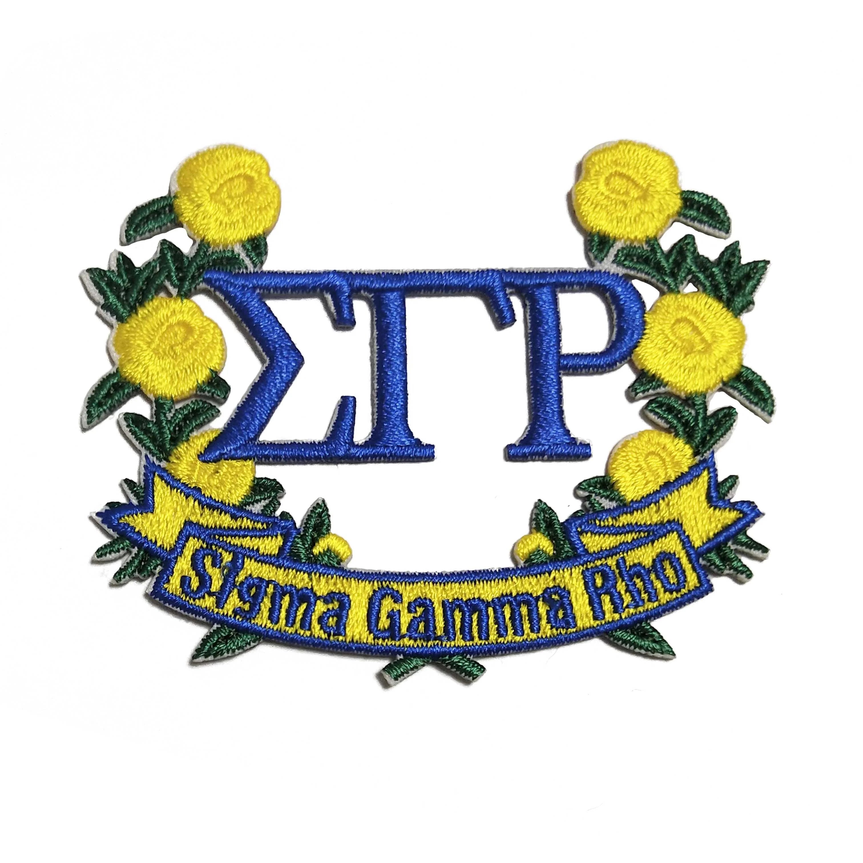 Customized 100% Full Embroidery Patch Design Sigma Gamma Rho SGRho Embroidery Patches for Clothing
