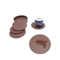 Hot Sale Durable Waterproof Silk Screen Printed Custom Logo Coffee Cup Mat Wholesale Round Pu Leather Cup Coasters
