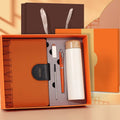 New Corporate Gift Sets Colorful PU Leather A5 Diary and Metal Pen USB Thermos Cup Custom Logo Business Promotional Set for Gift