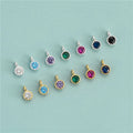 Hertiny Mini 925 Sterling Silver Colorful Round Zircon Charms for Jewelry Making Supplies 3.5mm
