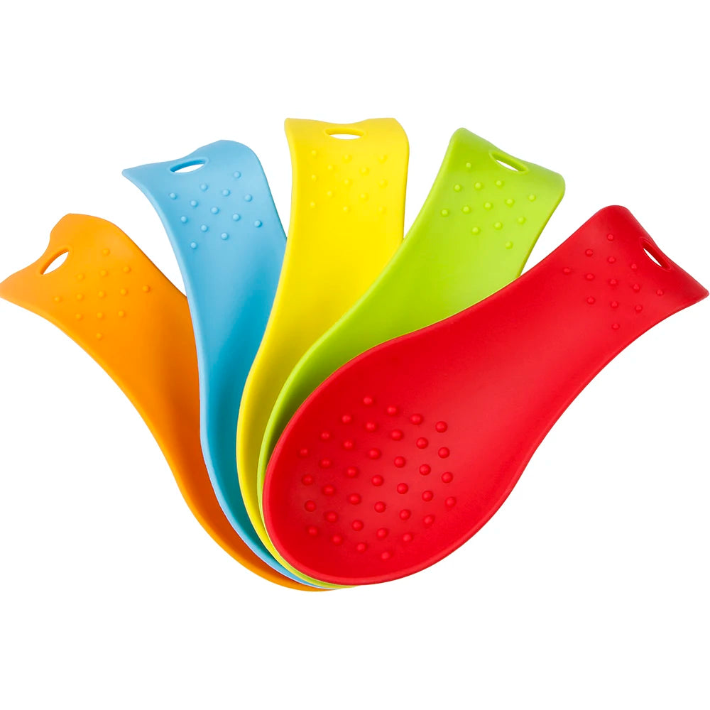 Kitchen Utensils Heat Resistant Food Grade Silicone Spoon Stand Rest Rack Holder