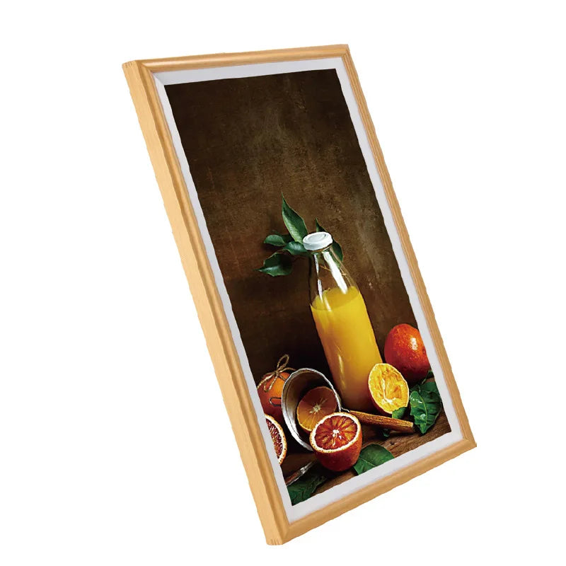 UHD 55 Inch Gallery Wood Frame LCD LED Advertising Photo Picture Display WIFI Android Monitor for Digital Art NFT