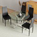 Tempered Glass Home Restaurant Dining Room Furniture Set Stainless Steel Leg Glass Top Round Dining Table