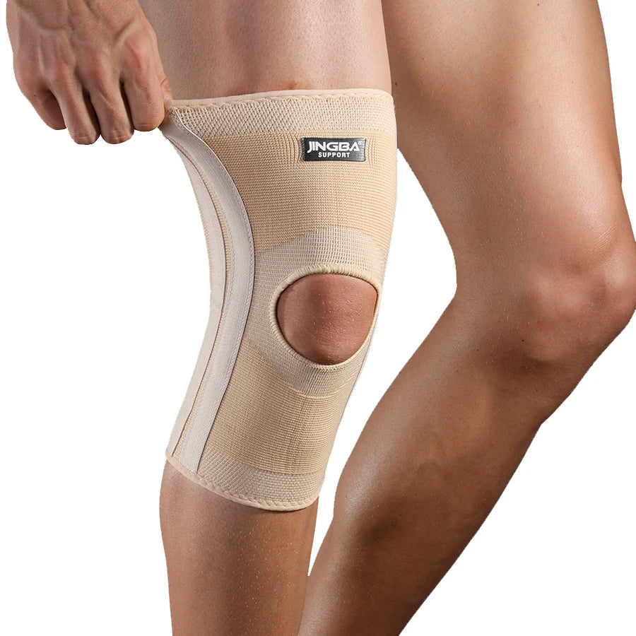 JINGBA Elastic Breathable Knee Brace Sports Compression Sleeve for Running Volleyball Basketball Manufacturer's Protection