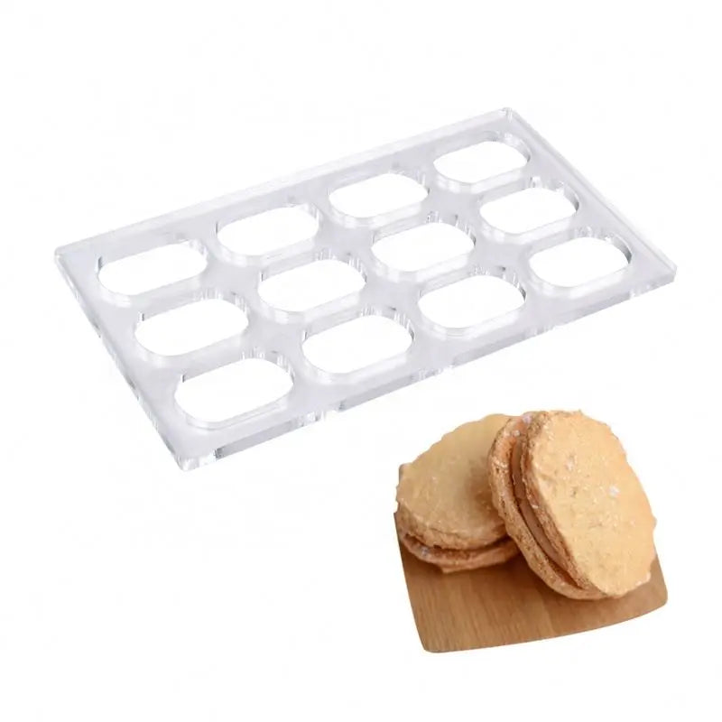 12 Cavities Oval Shape Dacquoise Cookies Moulds baking Tools