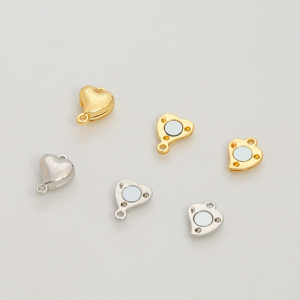Alloy 18K Gold Plated Necklace Clasp Jewelry Finding Clasp DIY Creative Brushed Love Shape Clasp