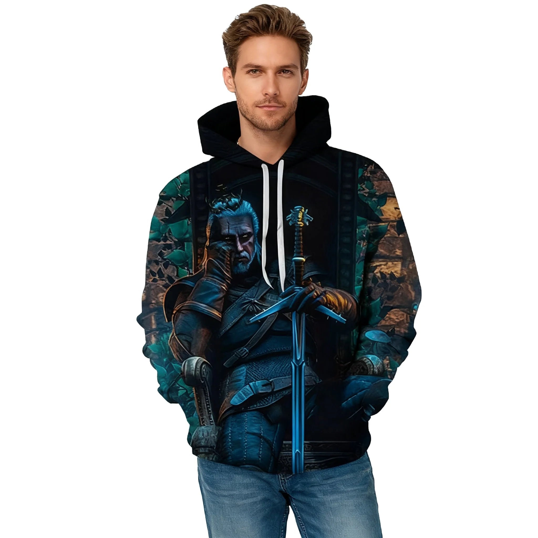 Fitspi Wholesale 3D Digital Printing Custom Anime Hoodie Pullover Sweatshirt