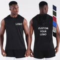 EU Size Fitness Vest Dropshipping Custom Logo 90% Polyester Sports T Shirt Men Workout Clothing Sleeveless Gym Hoodie Shirt