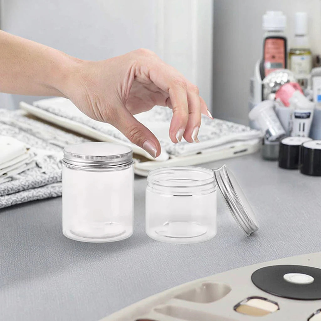 Clear Plastic Cosmetic Jars Screw Top 150ml 200ml 300ml Capacities for Eye Cream Jelly Skin Care Cream