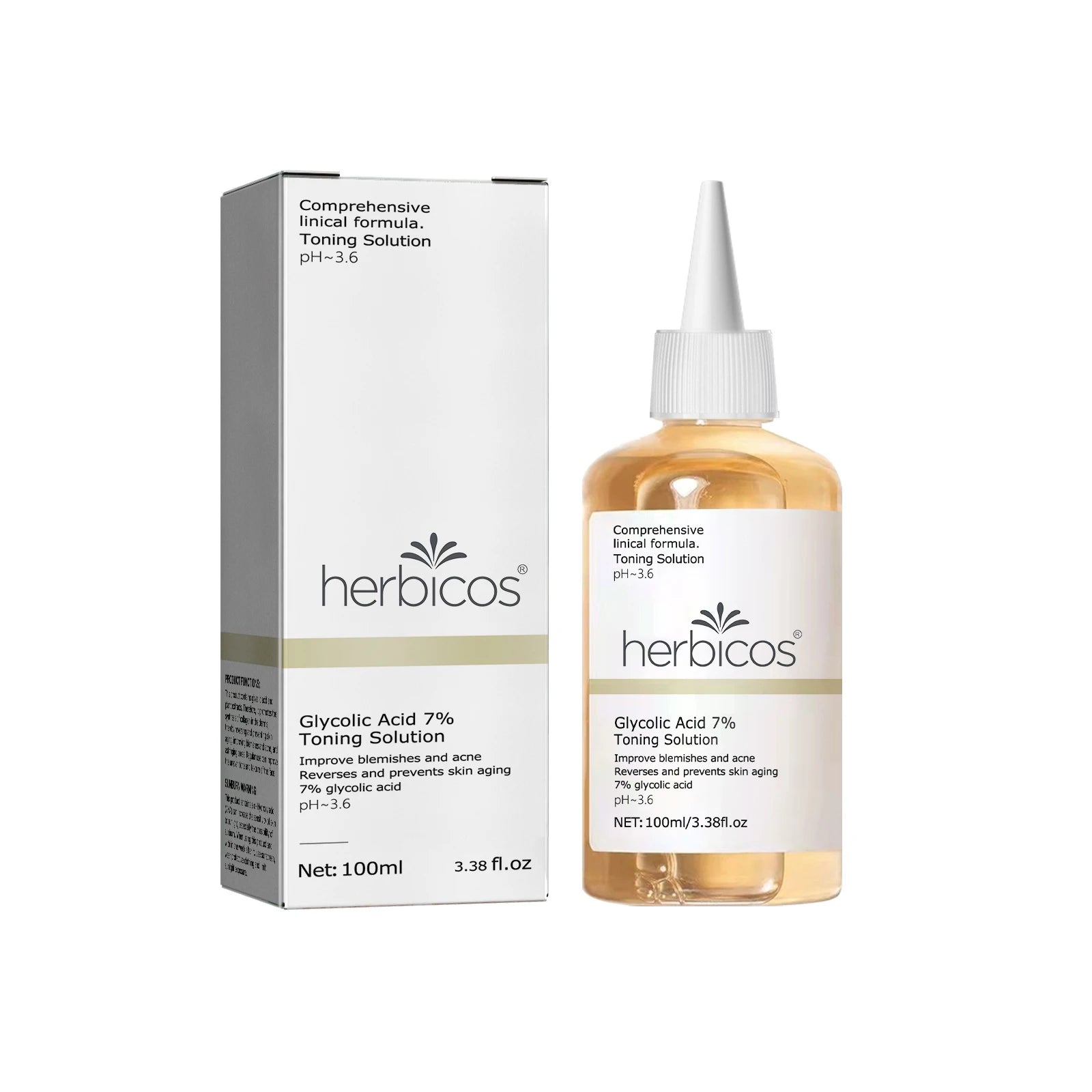 Herbicos 7% Glycolic Acid Private Label Toning Resurfacing Astringent OEM Facial Exfoliation Spray for Pore Anti-Aging