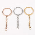 30*75mm Mirror Polished DIY Keychain Ring Stainless Steel Jewelry Key Chain for DIY