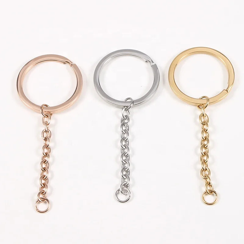 30*75mm Mirror Polished DIY Keychain Ring Stainless Steel Jewelry Key Chain for DIY