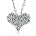 New Trendy Iced Out Shining Heart Shape Pendant 925 Sterling Silver VVS Moissanite Diamond Pendant Necklace for Women