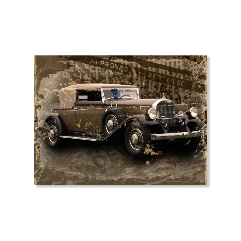 Vintage Pickup Truck Classic Car Watercolor HD Print Luxury Canvas Wall Art for Modern Home Decor