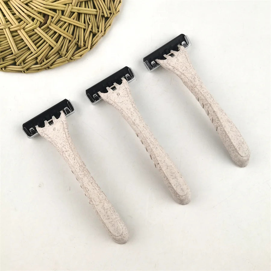 Cheap Natural Wheat Straw Disposable Hotel Shaving razor