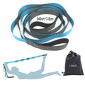 12-segment Polyester Non-Elastic Yoga Stretching Strap with Loops Non-Slip Durable 2.4m X 3.8cm for Rehabilitation Exercise
