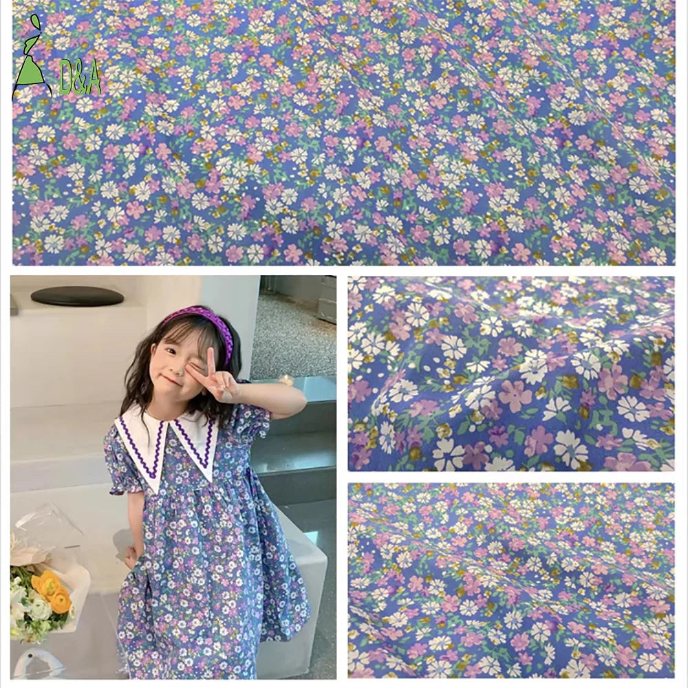 Wholesale 100% Cotton  Custom Digital Floral Dress Fabric Soft Floral Print Poplin for Girls Boys Shirts