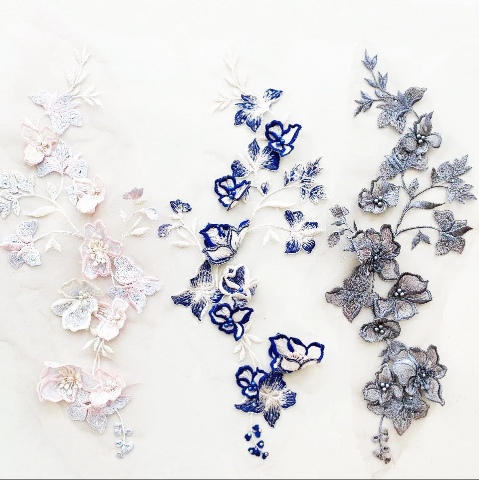 Deepeel HHD001 Clothes Materials Accessories Hollow Out Lace Patch Decoration Wedding Dress Bridal Flower Lace Applique Patch
