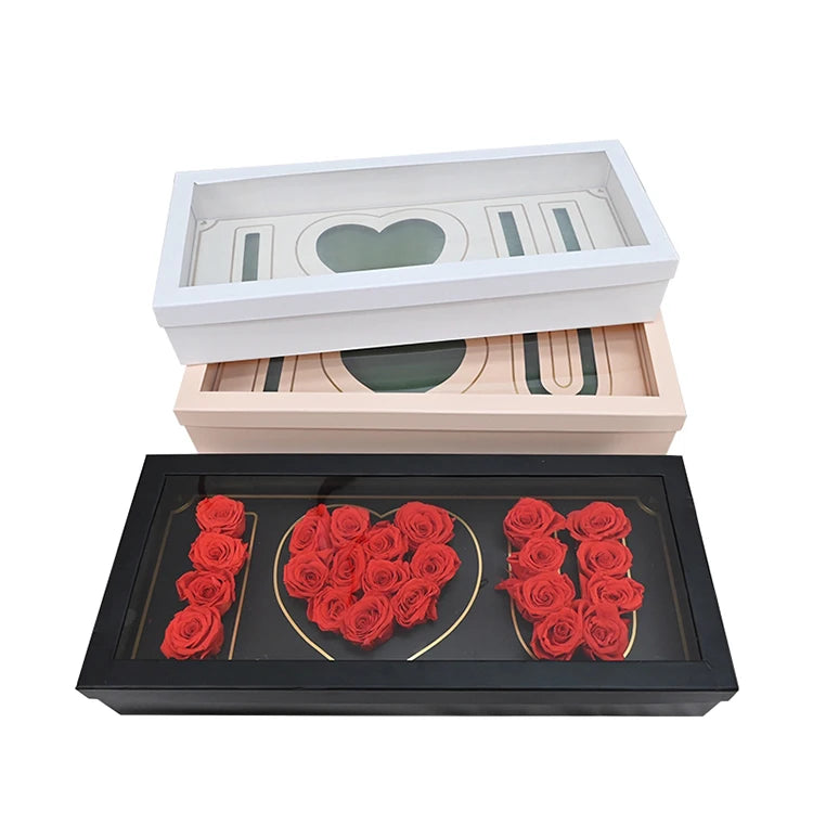 Custom Matt Folding Velvet Eternal Flower Gift Box with Luxury Flower Valentine Gift Box Rose Packing