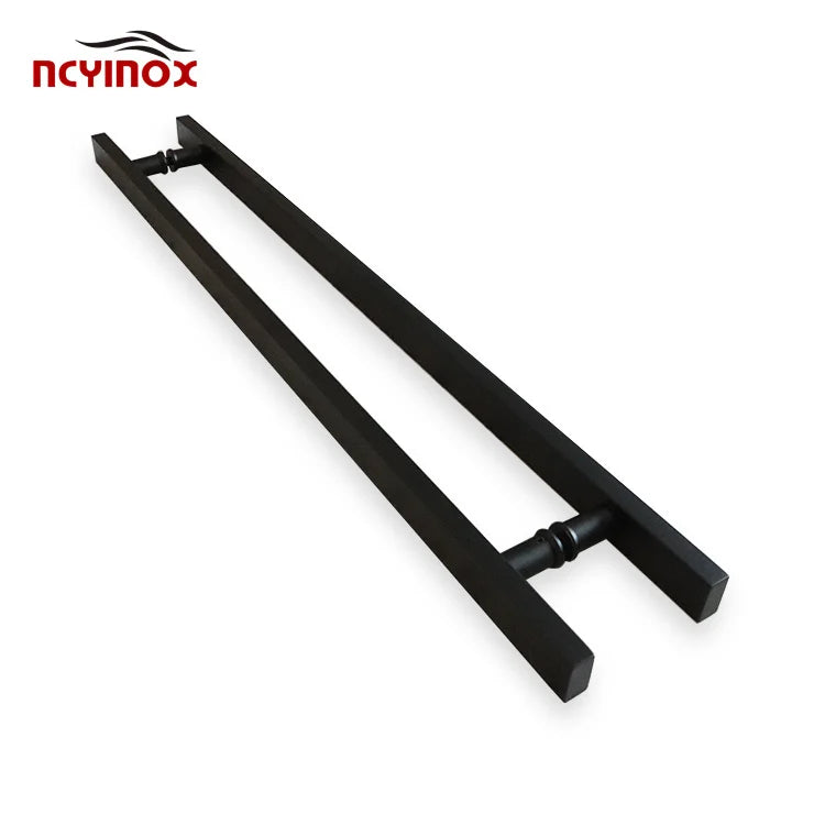 Stainless Steel Matte Black Door Inline Rectangular Pull Handle