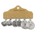 The Latest Style Leaf Ear Jewelry Women's Creative Metal Element Combination Earrings Irregular 3pairs/Set Earrings Set