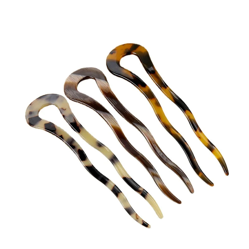 MIO Hot Selling Acetate Geometric U-shaped Hair Sticks Custom Hair Pin Headdress for Women Girls Hair Accessories