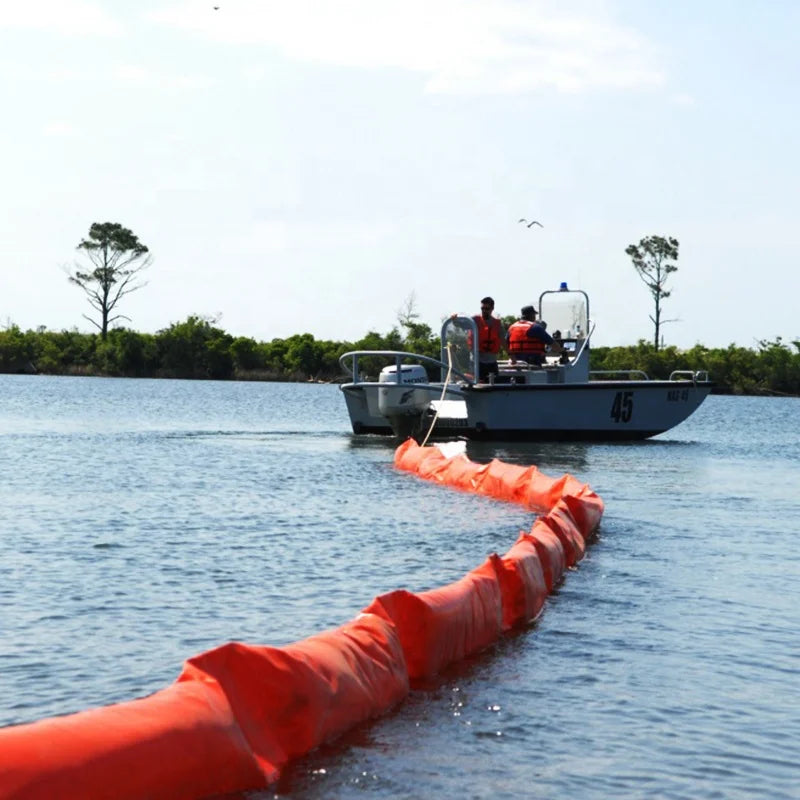 Oil Control Management Practical PVC Type Oil Spill Containment Boom Yellow/Orange 140mm Freeboard ISO9001 Certified