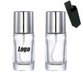Round Perfume 20ml Spray Bottle Fragrance Silver Flat Cap Portable Clear Essential Oil Cylindrical Perfume Bottle Sub-Package