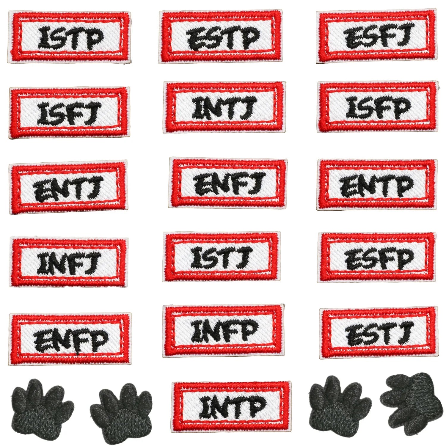 Stock Mini  Iron on Backing Funny Embroidery Personality Type Abbreviation Letter Patch for Luggage Tag Bag Decoration