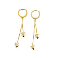 Lovely 925 Sterling Silver Heart Shaped Huggie Hoop Earrings 18k Gold Plated Dangling Long Earrings for Women