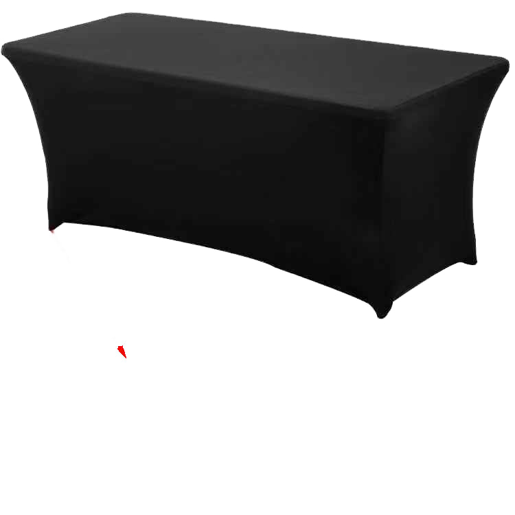 Custom Size White Spandex Table Cover Stretch Spring Rectangular Outdoor Tablecloth for Patio Picnic Wedding & Dining-4/6/8Ft