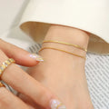 Charm Stainless Steel 18K Gold Plated Jewelry Gift Double Layer Snake Chain Bracelet for Women