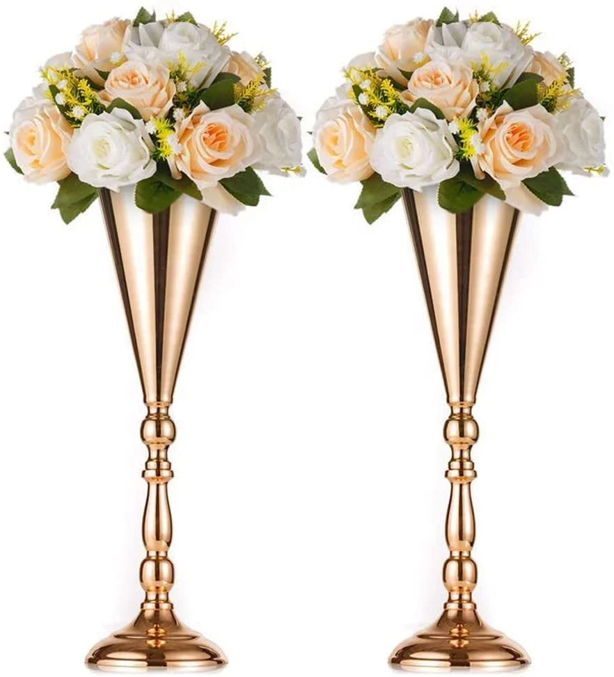 Tabletop Metal Wedding Flower Trumpet Vase Centerpiece