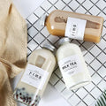 New Products Empty 300ml/500ml Wide-neck Glass Bottles of Milk / Tea / Juice Bottles Available Straw