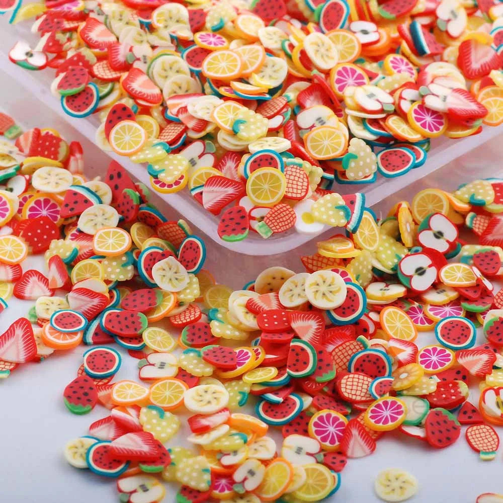 New 3D Fruit 3D Polymer Clay Slices Plastic DIY Nail Art Slime Supplies & charms