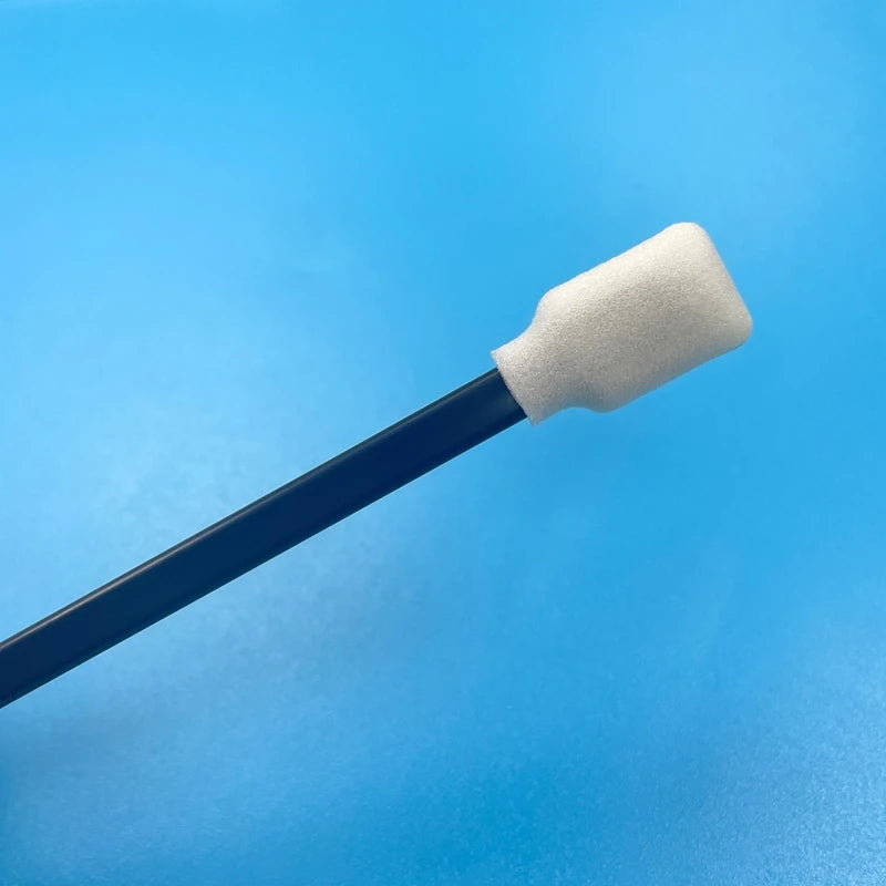 50pcs Rectangle Foam Tip Swabs Black Handle 5.1 Inches Printer Head for Precision Cleaning
