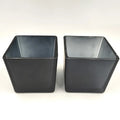 Wholesale New Square Glass Candle Jar Holder White Black Glass Cube Candle Jar With Wood Lid