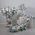 New Arrival Blue pink Color Artificial Flower Row Arch Flowers Table Ball Centerpieces Sets for Wedding