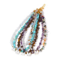 Fashion Healing Irregular Crushed Chip Natural Stone Beaded Chain Choker Capital Initial Letter Pendant Necklace Women