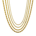 Meetyoo Customize Hot Sale Rope Chain Necklace 18K Gold Plated Waterproof Stainless Steel Chain Necklace for Woman