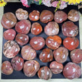 Natural Polished Crystal Healing Stone Crystal Heart Petrified Wood fossil Heart Carving