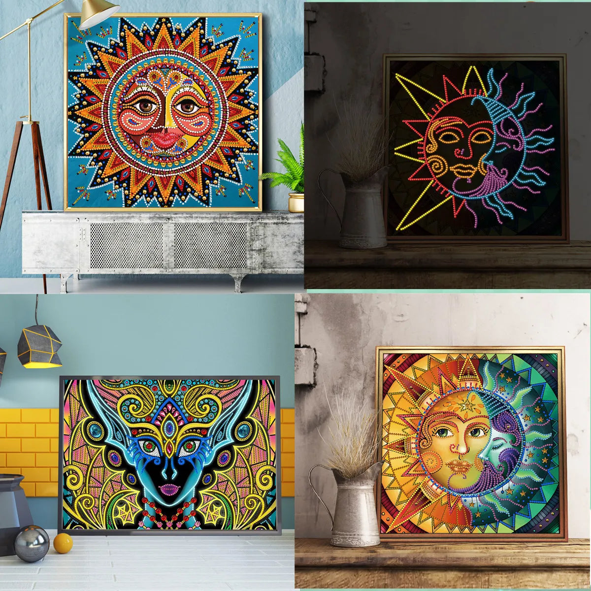 Diamond Painting Round Luminous 5D DIY Drawing by Diamond Embroidery Cross Stitch Rhinestone Mosaic Wall Painting Gift for Adult
