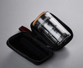 Wholesale 230ml Double-Wall Kungfu Tea Cup Set Modern Chinese Borosilicate Glass Travel Teapot Bamboo Infuser Bag Coffee Hand